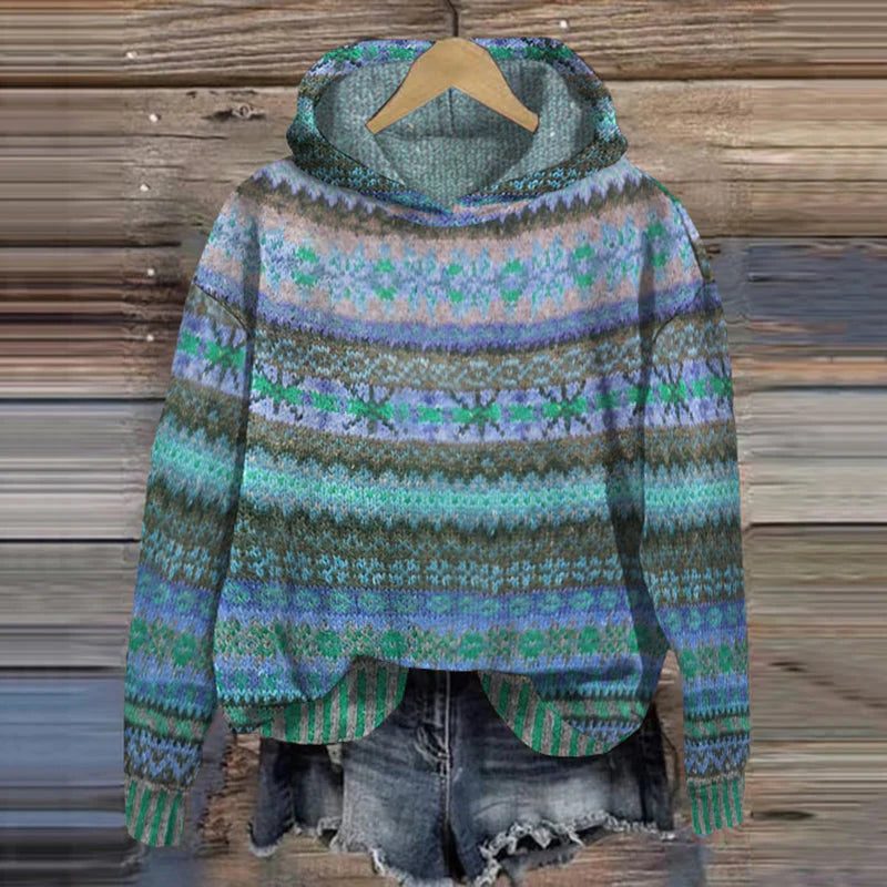 Raina-Mae Fair Isle Hooded Sweater