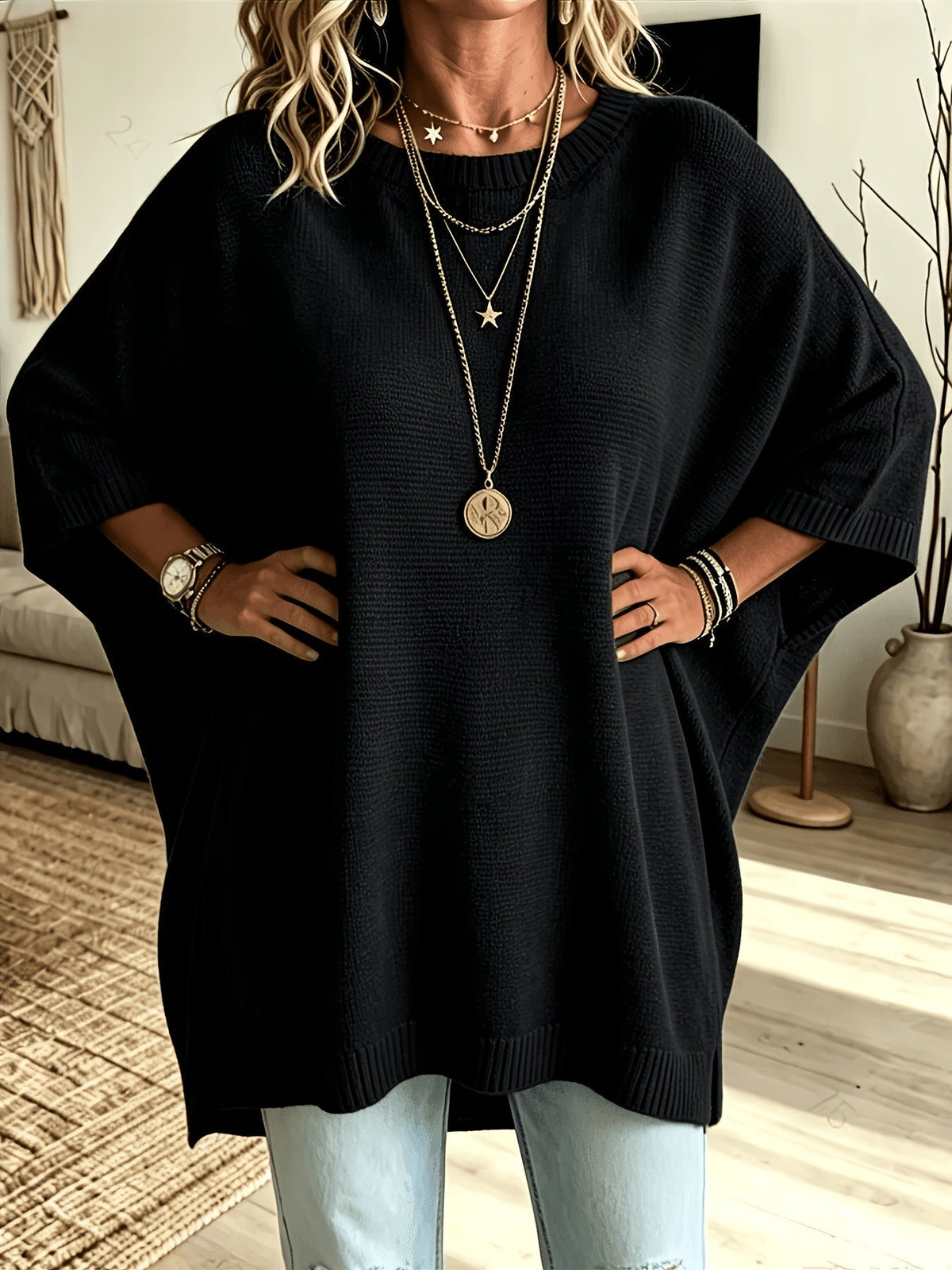 Ilsa-Pearl Batwing Knit Sweater