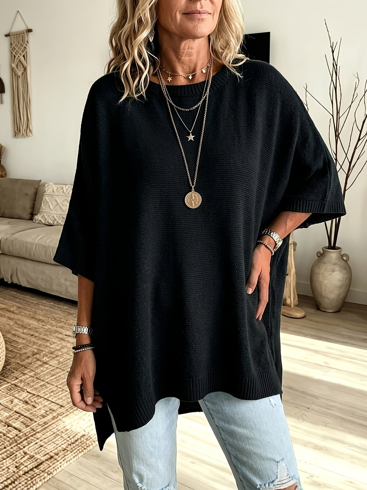 Ilsa-Pearl Batwing Knit Sweater