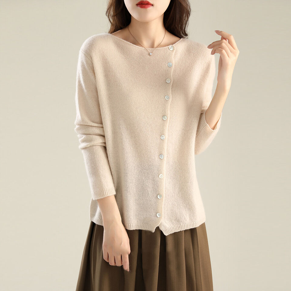 Coralie Boat Neck Button Cardigan