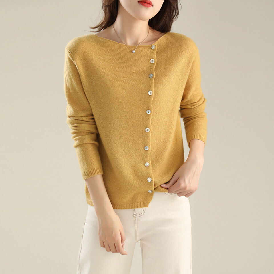 Coralie Boat Neck Button Cardigan