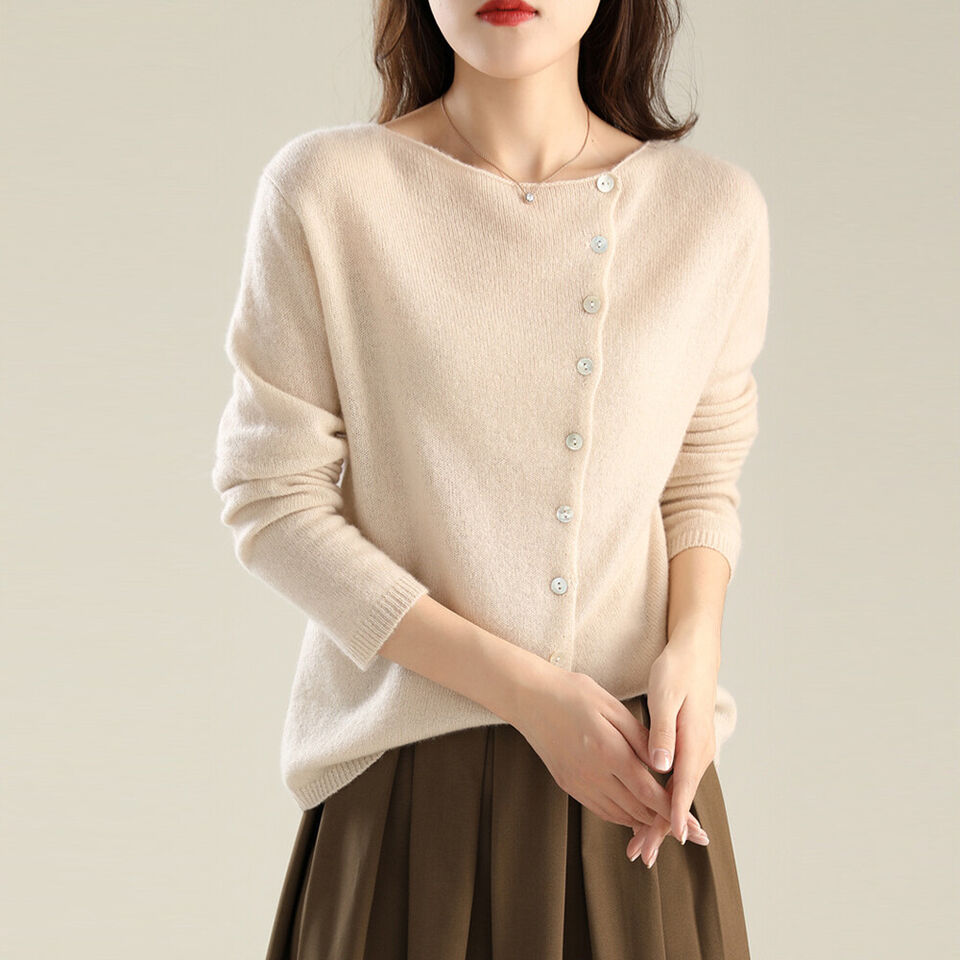 Coralie Boat Neck Button Cardigan