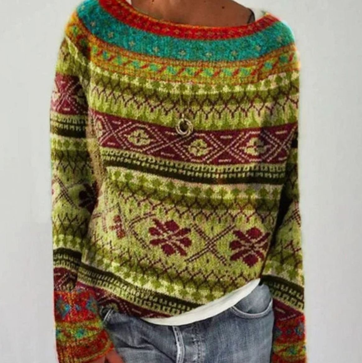 Edie Nordic Yoke Knit Sweater