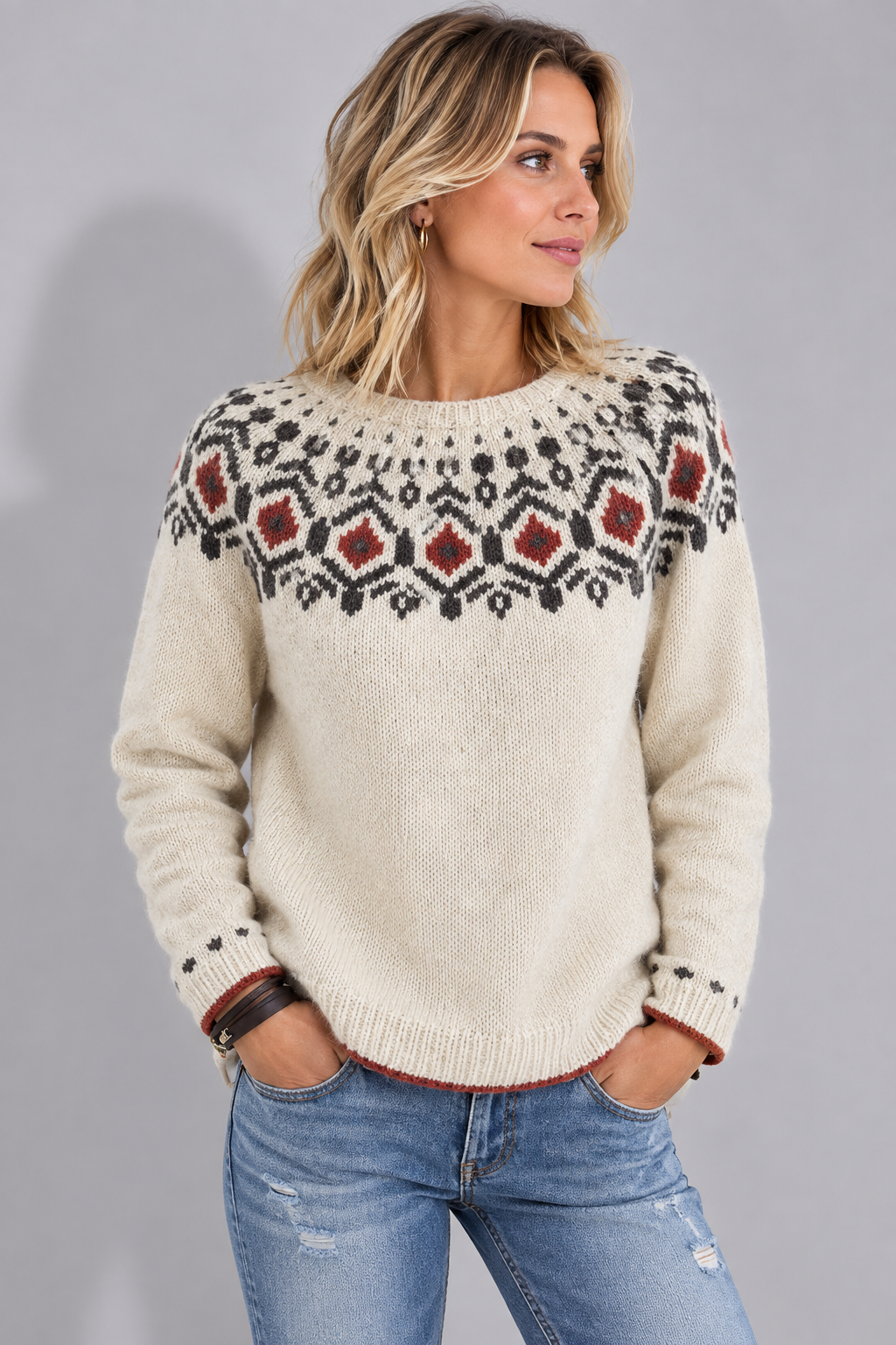 Selma Geometric Yoke Sweater
