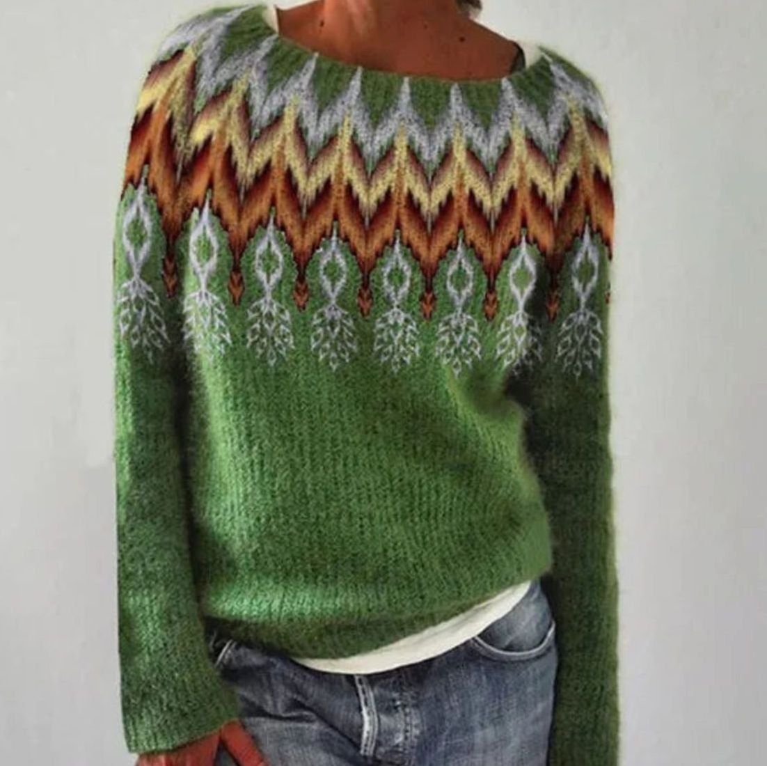 Edie Nordic Yoke Knit Sweater