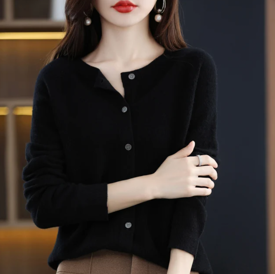 Josie Round Neck Button Cardigan