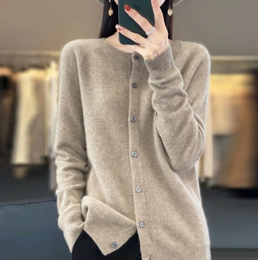 Josie Round Neck Button Cardigan