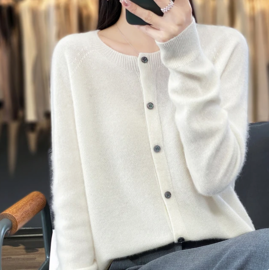 Josie Round Neck Button Cardigan