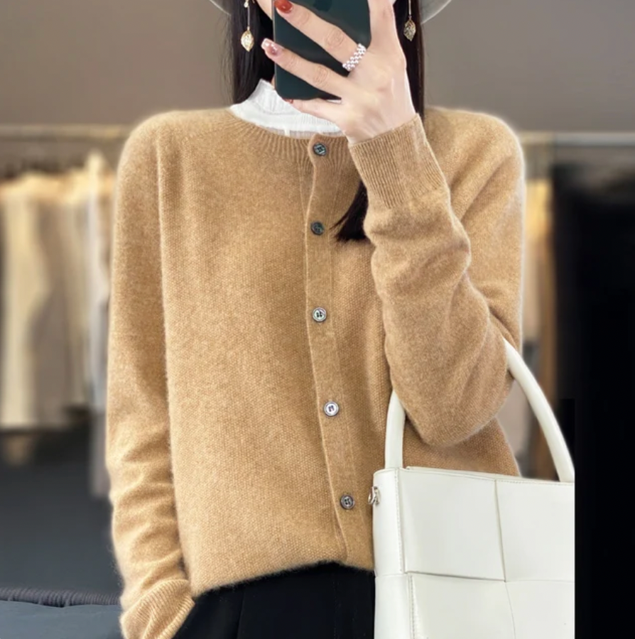 Josie Round Neck Button Cardigan