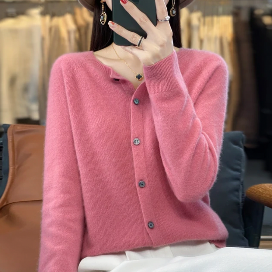 Josie Round Neck Button Cardigan