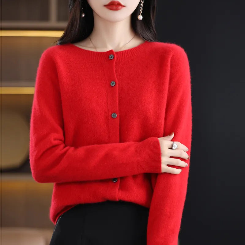 Josie Round Neck Button Cardigan