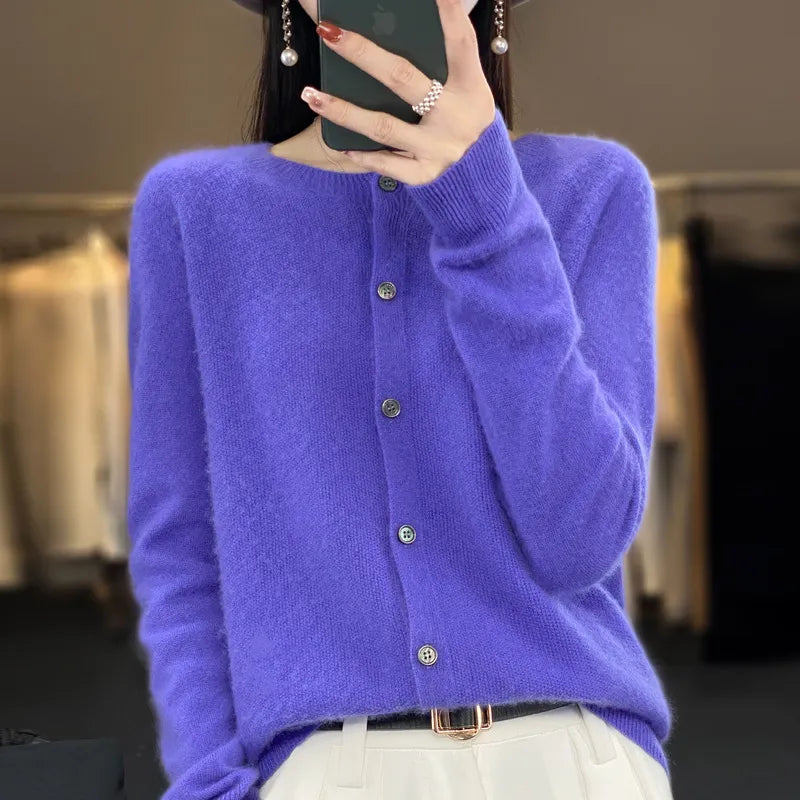 Josie Round Neck Button Cardigan