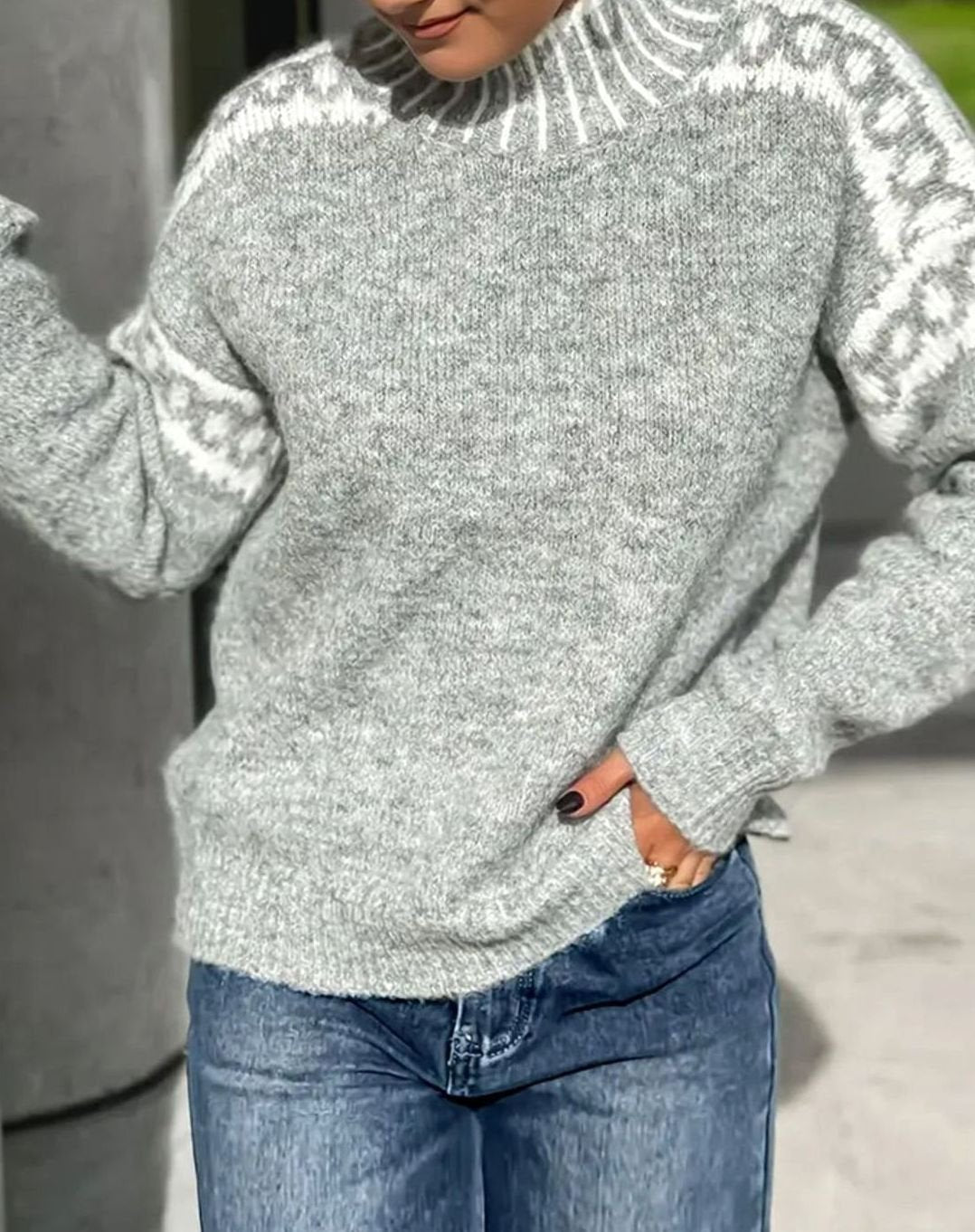 Lark Fair Isle Mock Neck Sweater
