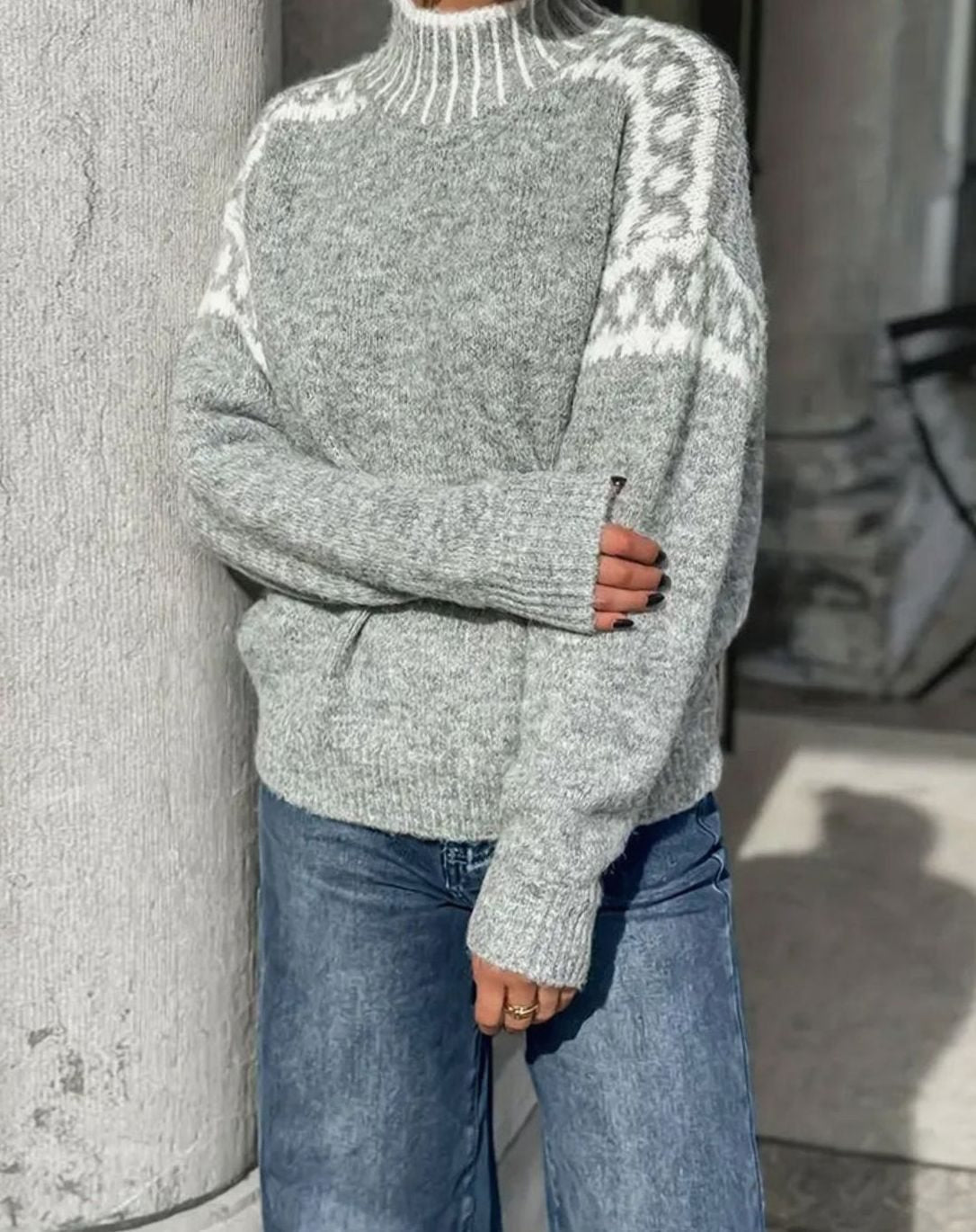 Lark Fair Isle Mock Neck Sweater