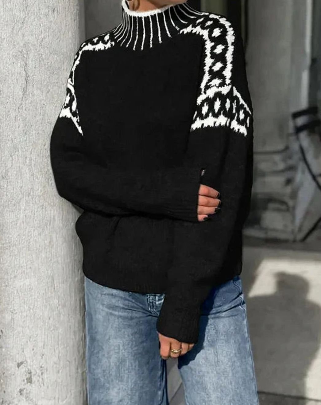 Lark Fair Isle Mock Neck Sweater