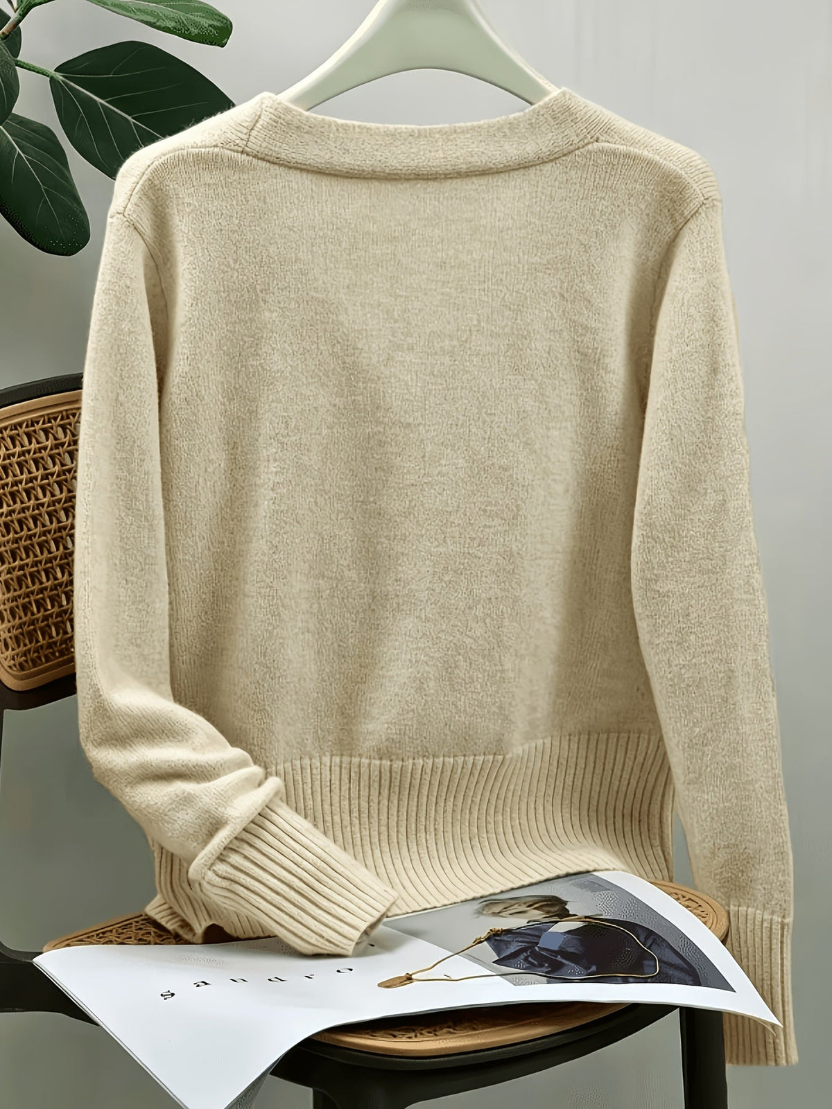 Carys Heart Button V-Neck Cardigan