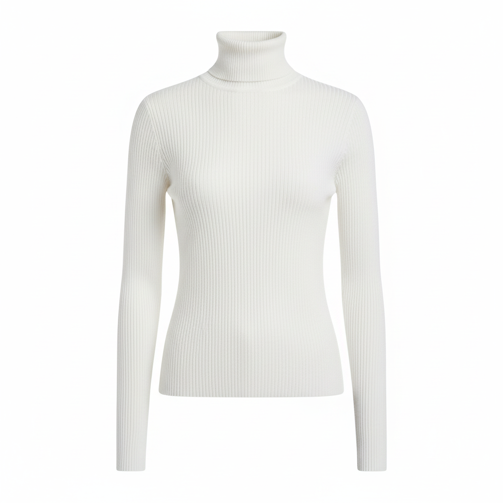 Clemence-Joy Ribbed Turtleneck Top