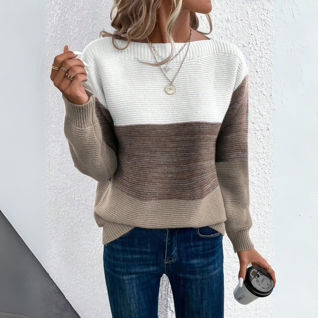 Ilsa Two-Tone Color Block Sweater