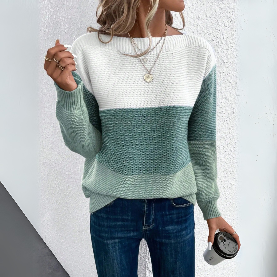 Ilsa Two-Tone Color Block Sweater