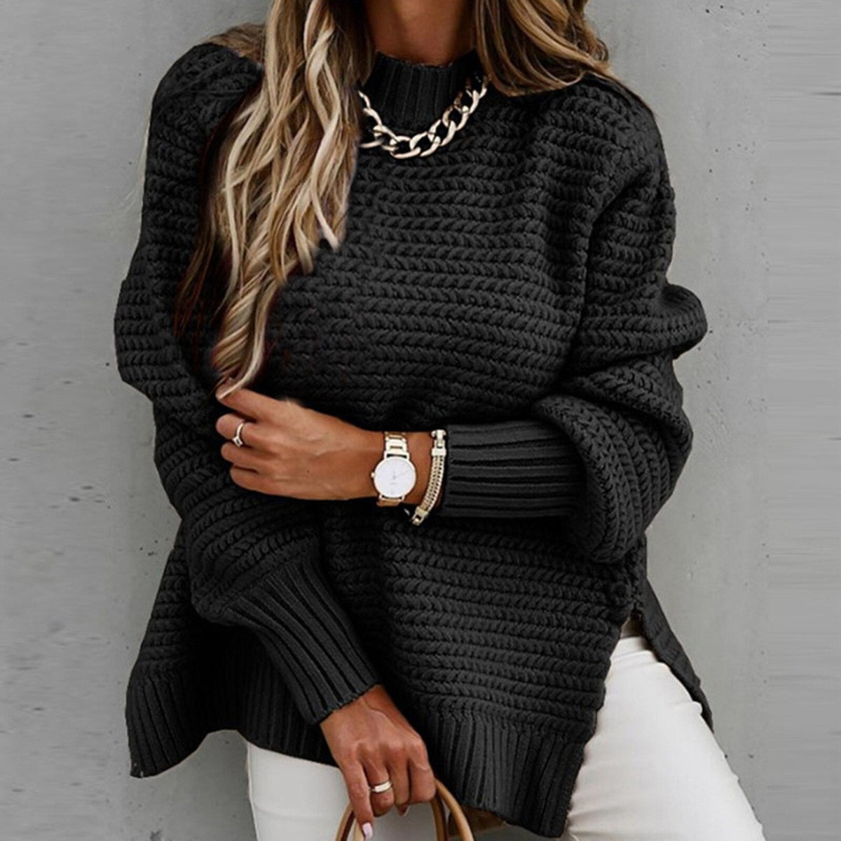 Ailsa-Mae Chunky Mock Neck Sweater