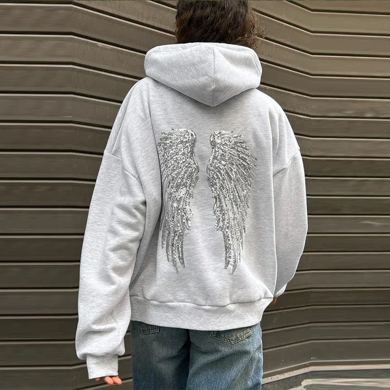 Signe Sequin Wings Oversized Hoodie