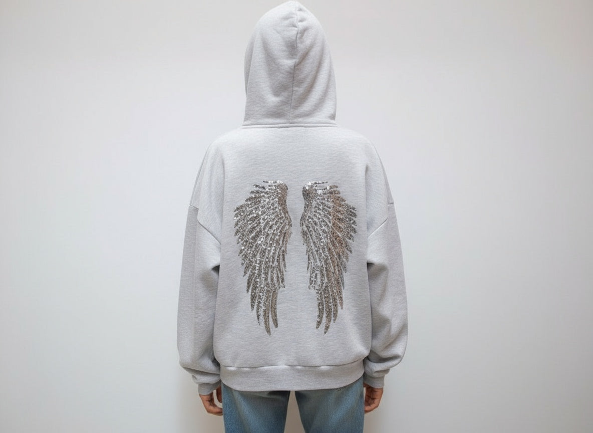 Signe Sequin Wings Oversized Hoodie
