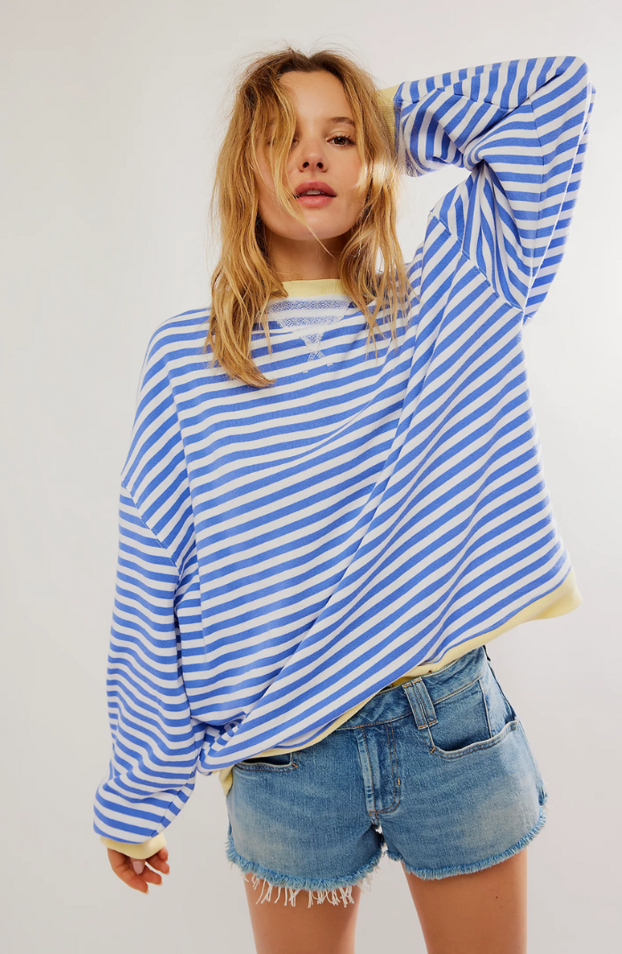 Ambrose-Rose Diagonal Stripe Sweatshirt