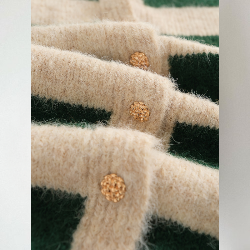 Ariella Striped Button Cardigan