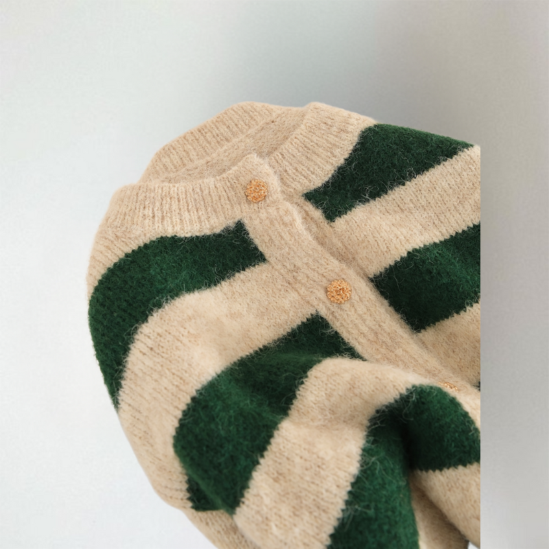 Ariella Striped Button Cardigan