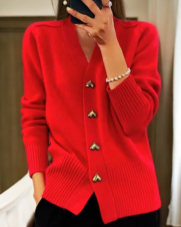Josie-Belle Sculpted Heart Button Cardigan