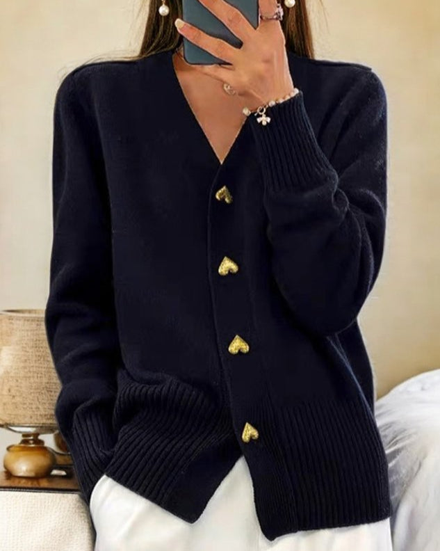 Josie-Belle Sculpted Heart Button Cardigan