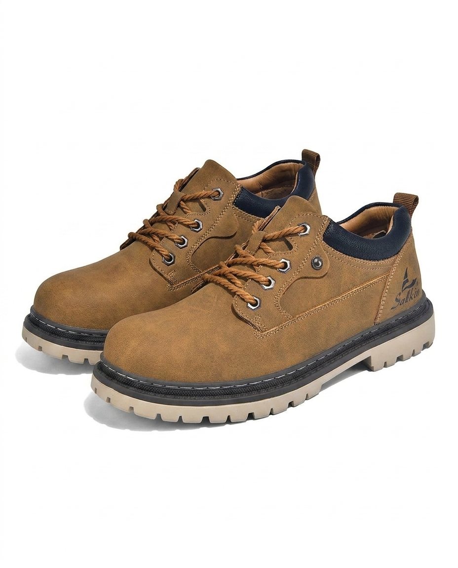 Elton - Men's Lace-Up Work Boots with Cushioned Collar