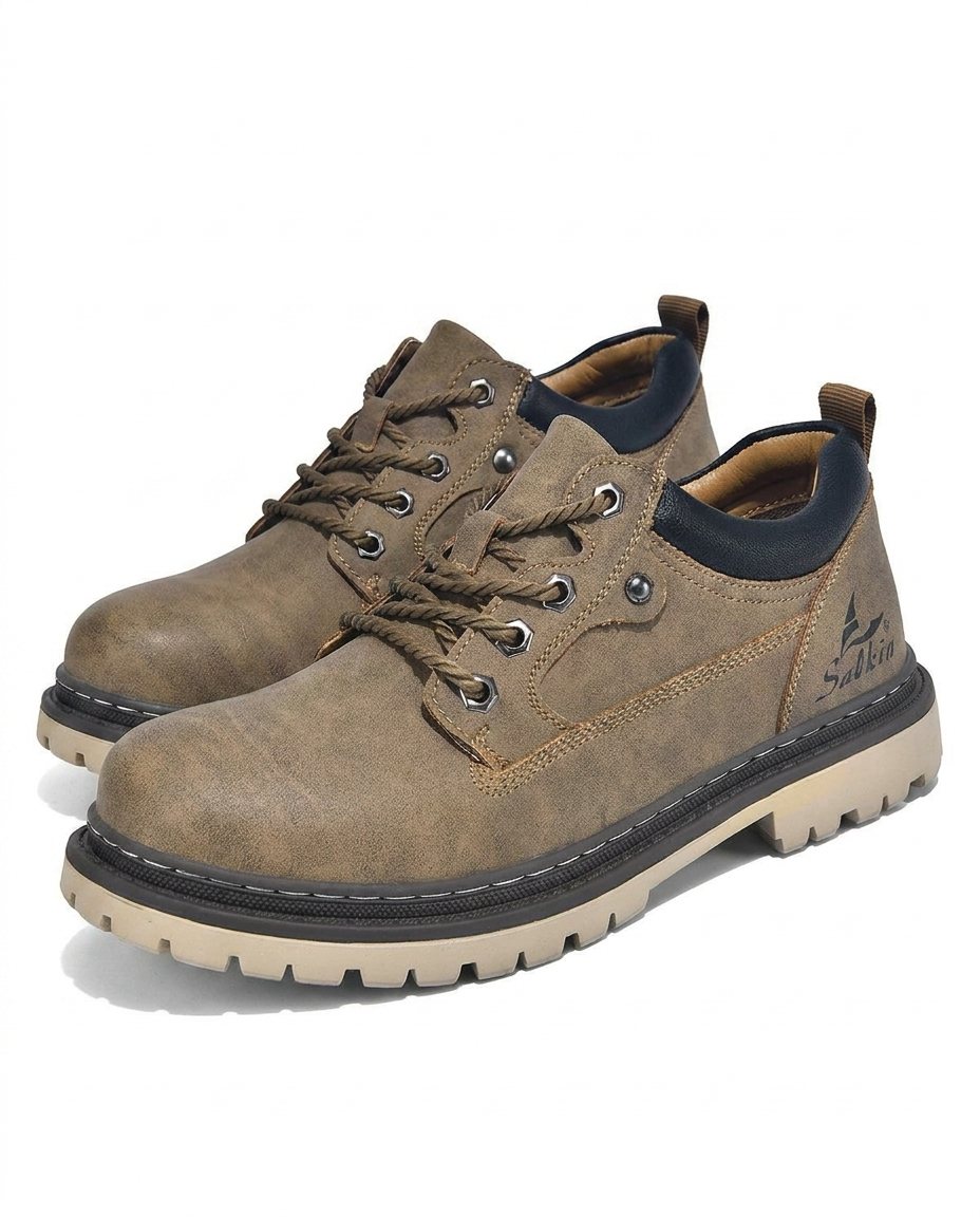 Elton - Men's Lace-Up Work Boots with Cushioned Collar