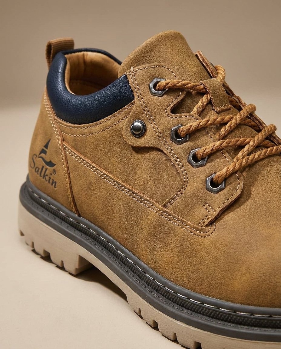 Elton - Men's Lace-Up Work Boots with Cushioned Collar