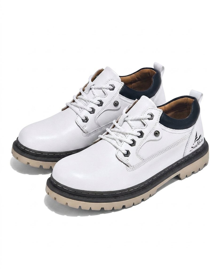 Elton - Men's Lace-Up Work Boots with Cushioned Collar