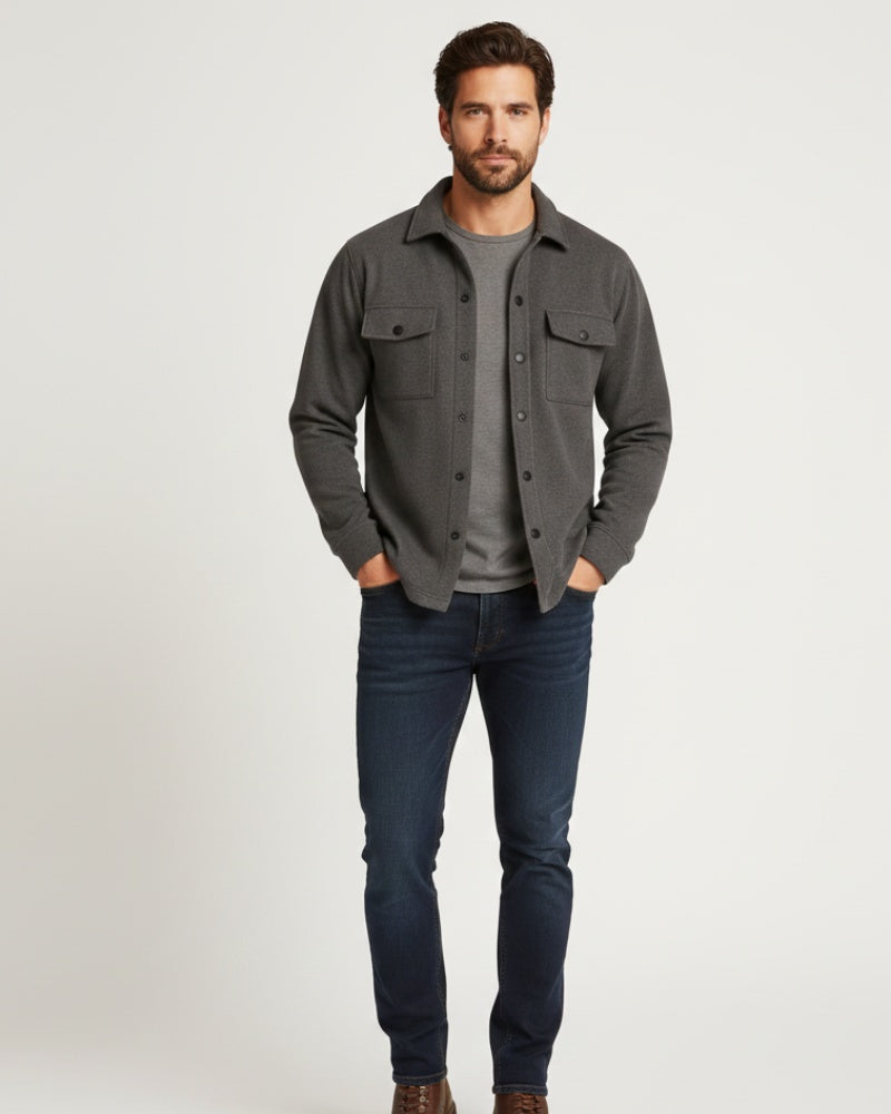 Richard | Men's Cotton Blend Shirt Jacket Chest Pockets Regular Fit Overshirt