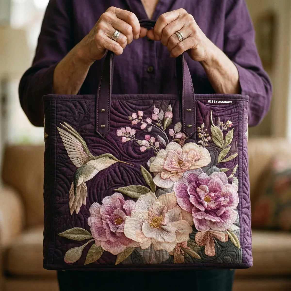 Willow | Women's Quilted Tote Bag Handmade Unique Print