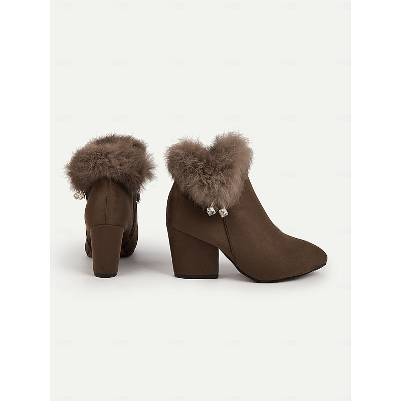 Claire | Fur Trim Ankle Boots