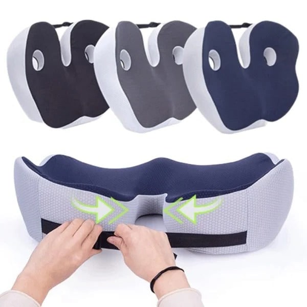 Ergonomic Desk Chair Seat Cushion with Coccyx Cutout Pressure Relief for Car and Office