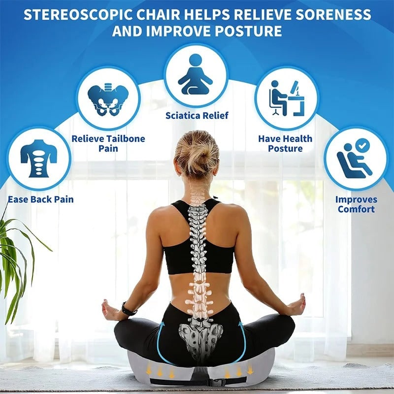 Ergonomic Desk Chair Seat Cushion with Coccyx Cutout Pressure Relief for Car and Office