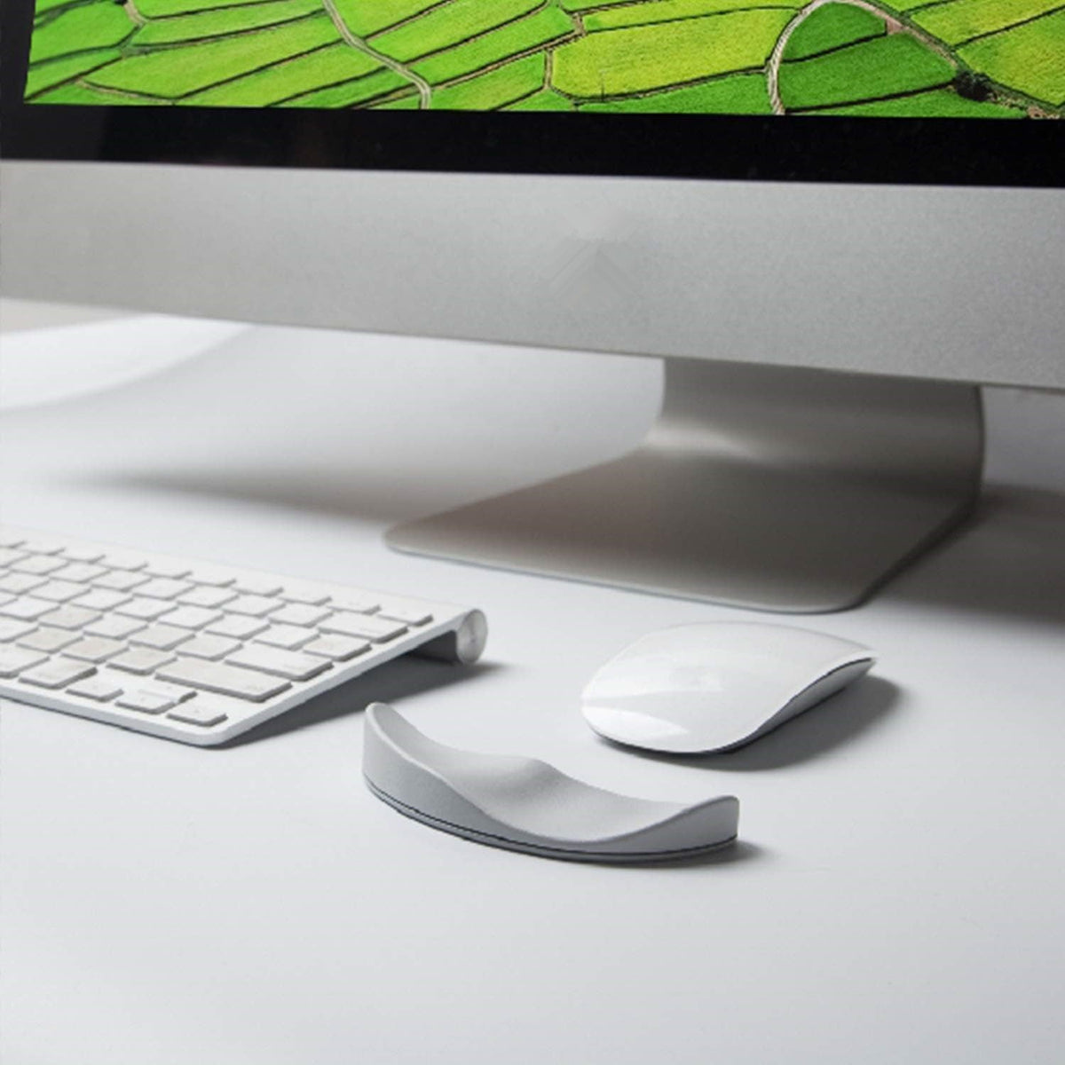 Ergonomic Mouse Wrist Rest Pad with Gliding Base and Contoured Silicone Support for Computer Gaming