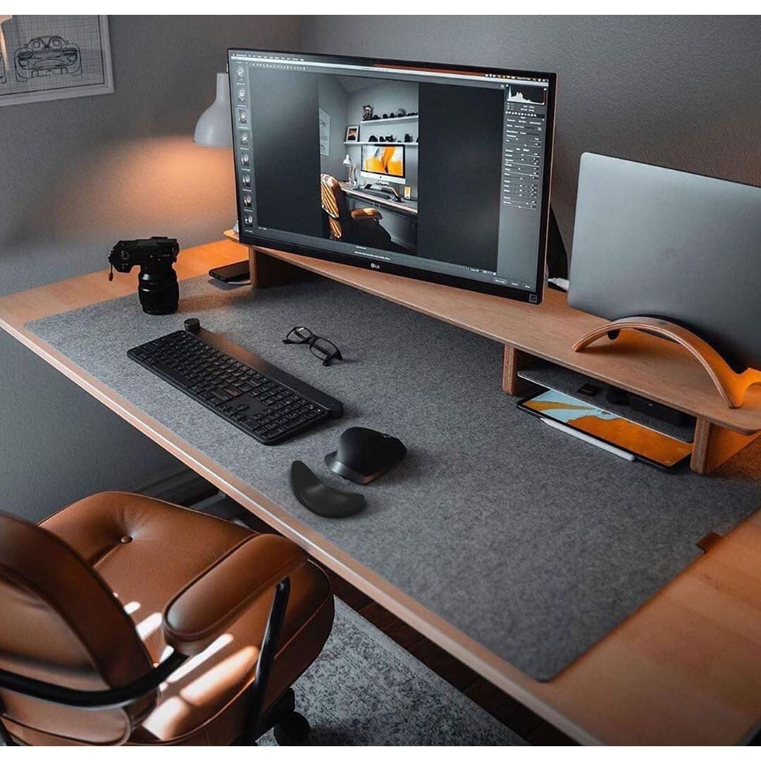 Ergonomic Mouse Wrist Rest Pad with Gliding Base and Contoured Silicone Support for Computer Gaming