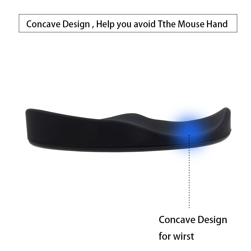 Ergonomic Mouse Wrist Rest Pad with Gliding Base and Contoured Silicone Support for Computer Gaming