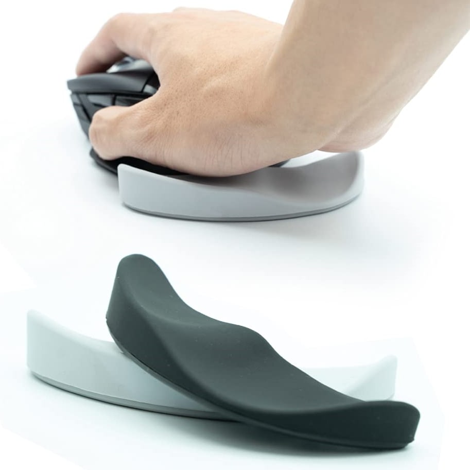 Ergonomic Mouse Wrist Rest Pad with Gliding Base and Contoured Silicone Support for Computer Gaming