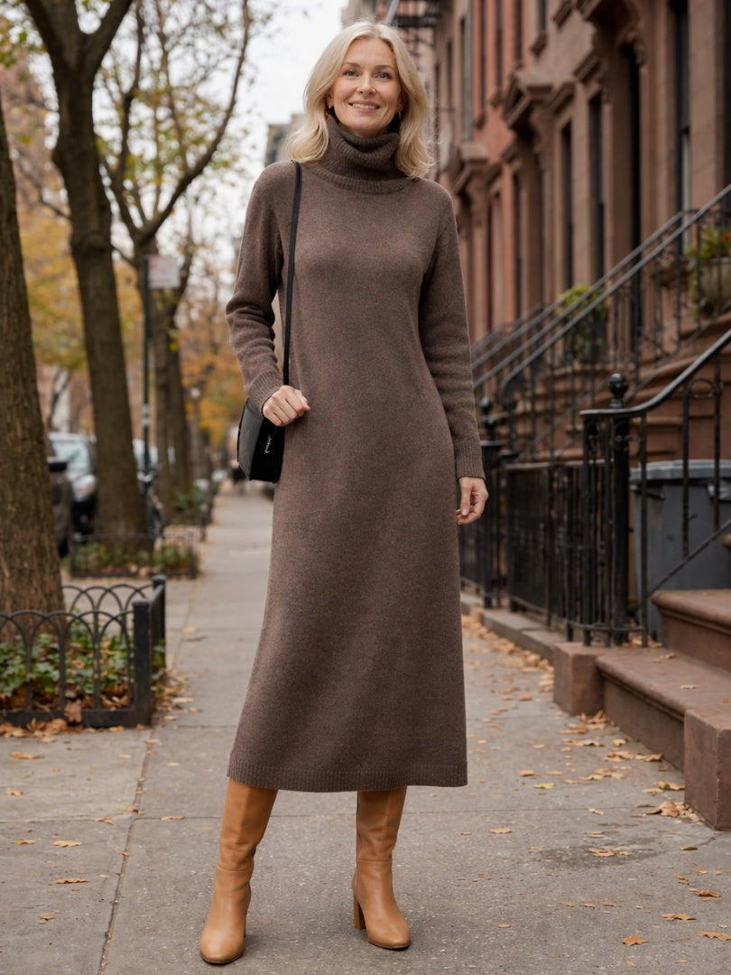 Sydney | Women's Winter Sweater Dress Turtleneck Long Sleeve