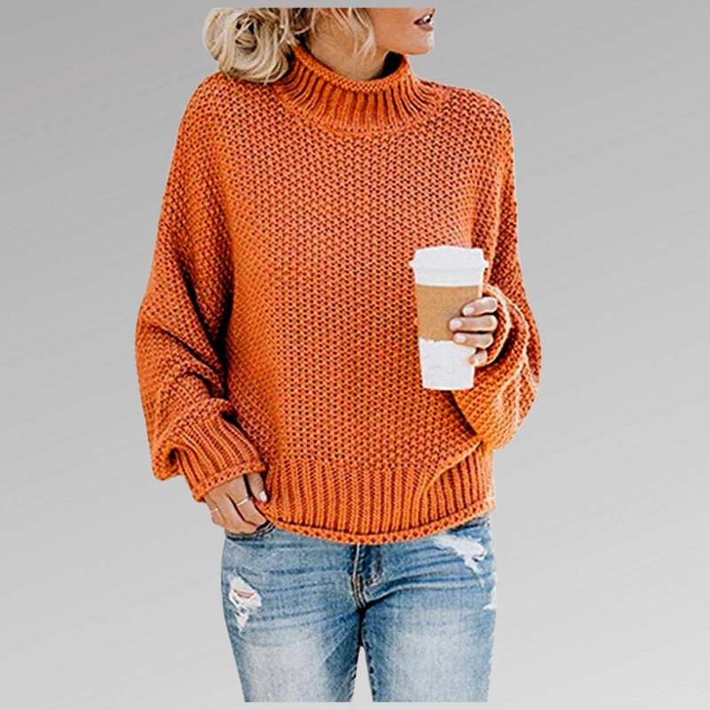 Ethel - Women's Chunky Mock Neck Oversized Sweater