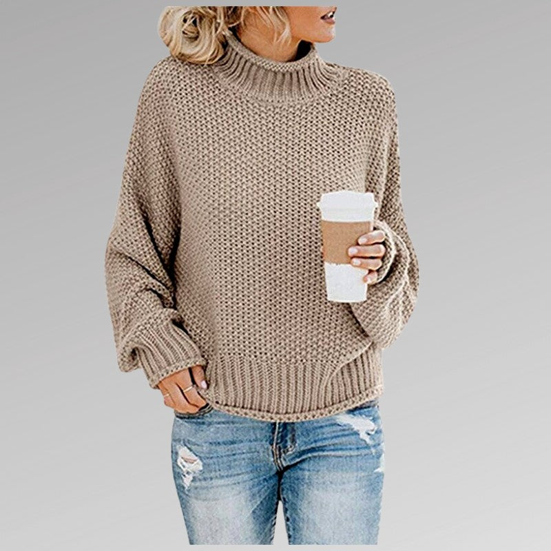 Ethel - Women's Chunky Mock Neck Oversized Sweater