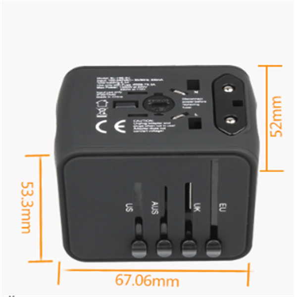 Eu Travel Adapter Plug with Universal Sockets and USB Ports Compact Cube Design