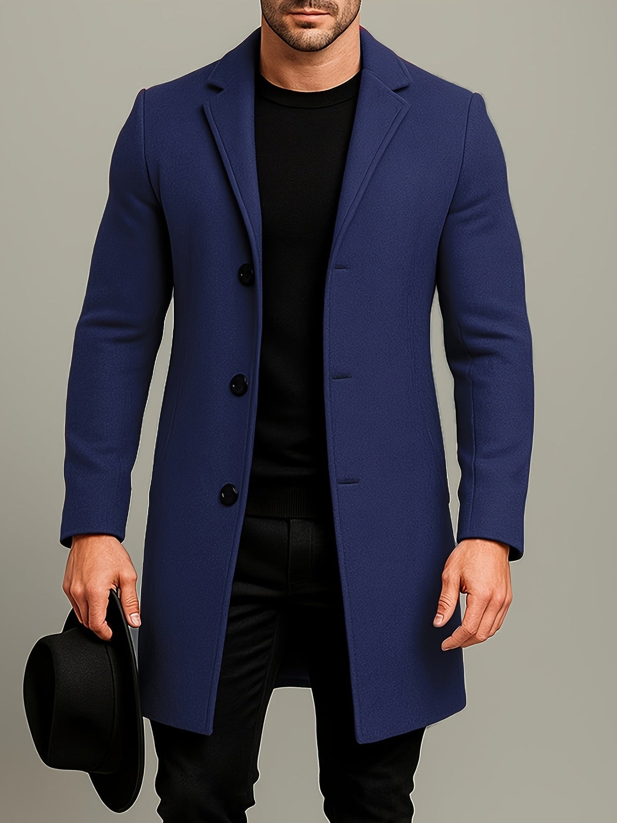 MID LENGTH TWEED OVERCOAT FOR MEN