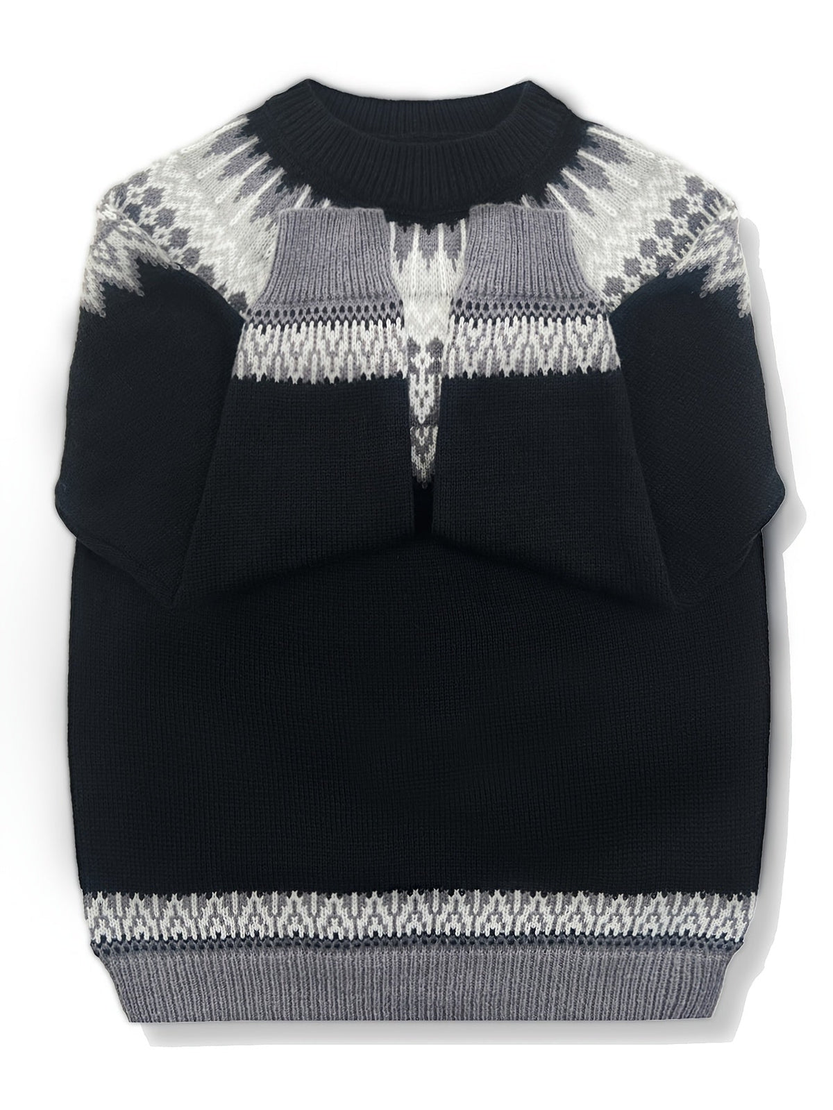 Brenna | Chunky Jacquard Round Neck Sweater